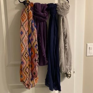 Set of four infinity scarves
